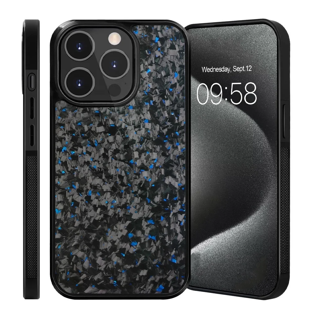 Case With Real Carbon Fiber For Iphone 16 15 14 13 12 11 Plus Pro Max Magnetic Wireless Charging Phone Cover