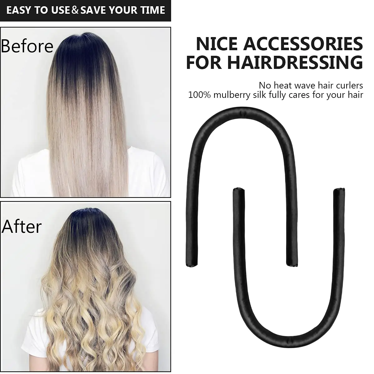 Щипцы для завивки волос из шелка тутового шелкопряда, 22 мм, 100% класс 6 А