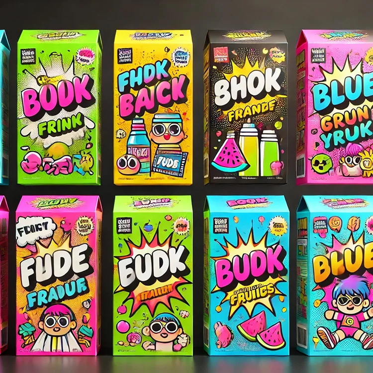 Fabrik-Großhandel: leere Papierbox für Stifte mit Fachunterteilung, leere Patronenverpackung, 1 g / 2 g Einweg-MyLar-Beutel mit UV-Beschichtung für Lebensmittelverwendung