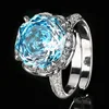 open size Millennium cut navy blue ring