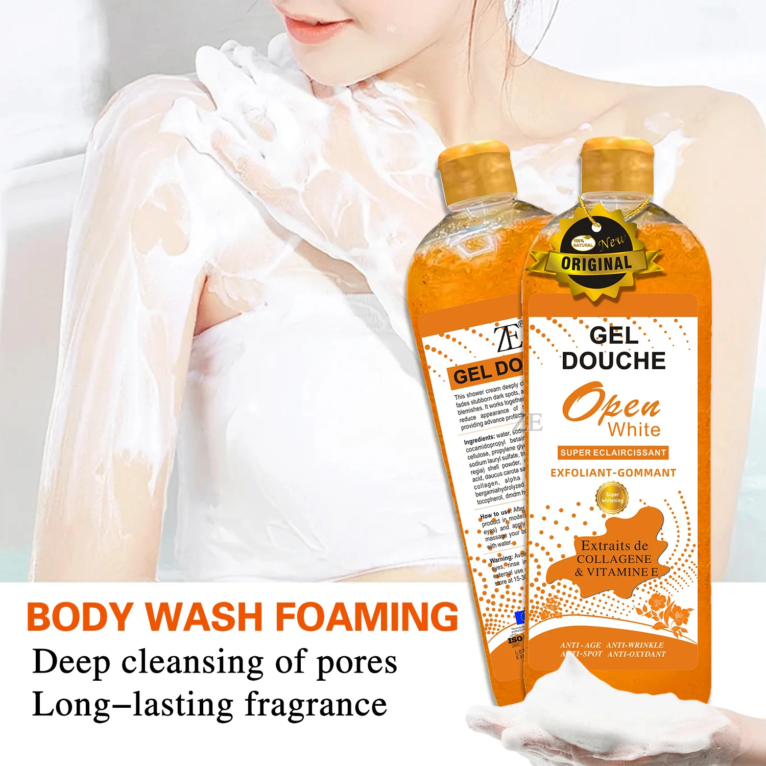 Gel Douche Exfoliant & Blanchissant MYKMY LIGHTING - 1L Anti-Âge, Anti-Taches - Naturel & Végétalien