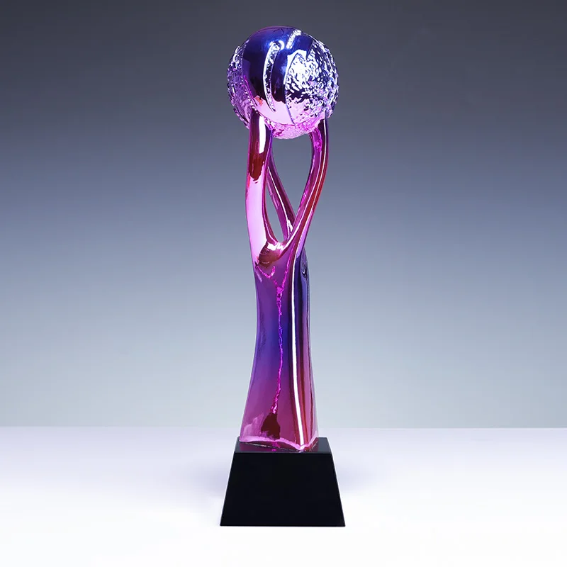 Factory direct custom plated resin thorn ball k9 crystal color printing trophy supplier