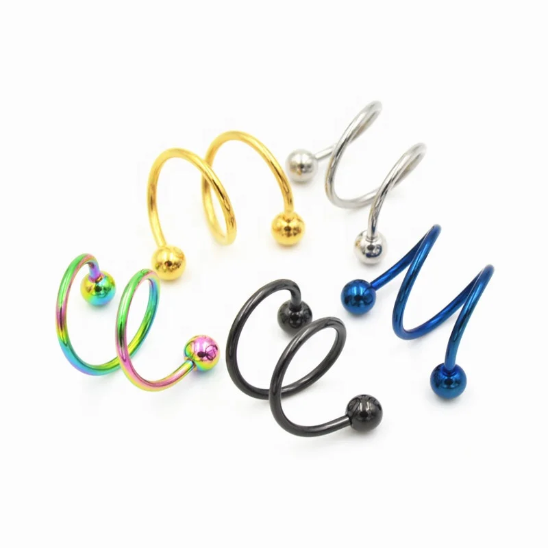 Fashion Stainless Steel Double Helix Cartilage Piercing Jewelry ODM