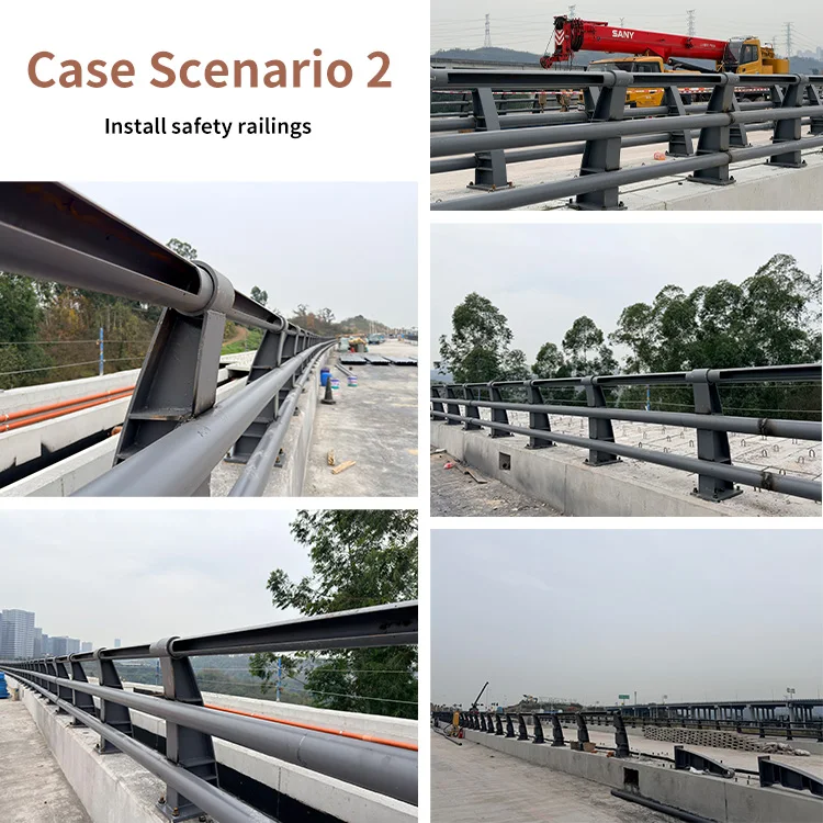 product factory direct sale  galvanised steel engineering grade reflective powder coated crash resistant bollards and traffic barriers-3