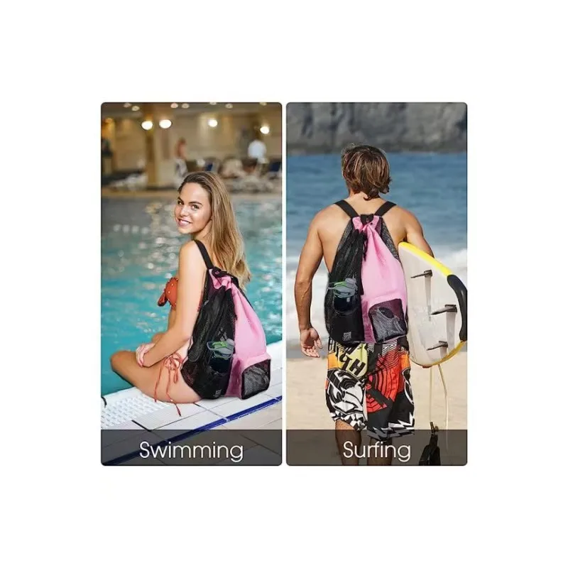 Dry Wet Separation Bag, Large Capacity Sports, Fitness, Tourism, Exercise, Mesh Drawstring Bag, Customized logo preview 3