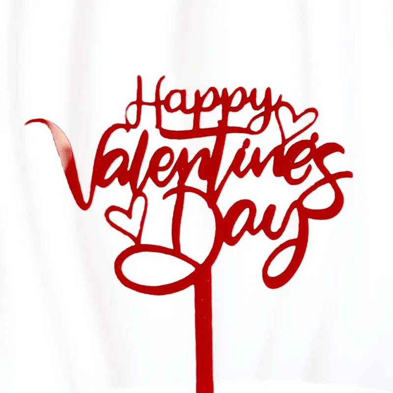 product instagram style happy valentines day acrylic cake decoration valentines day acrylic baking cake topper510-1