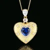 Pendentif cristal pointu bleu avec boîte
