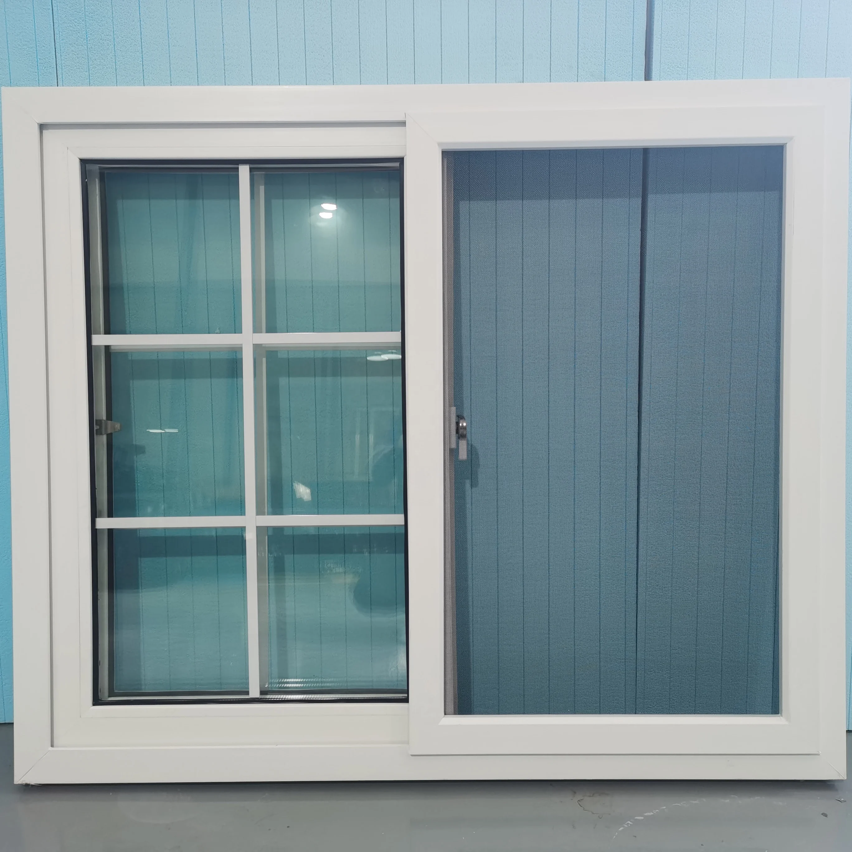 House windows Pvc double glazed Upvc profile sliding windows with mosquito net factory