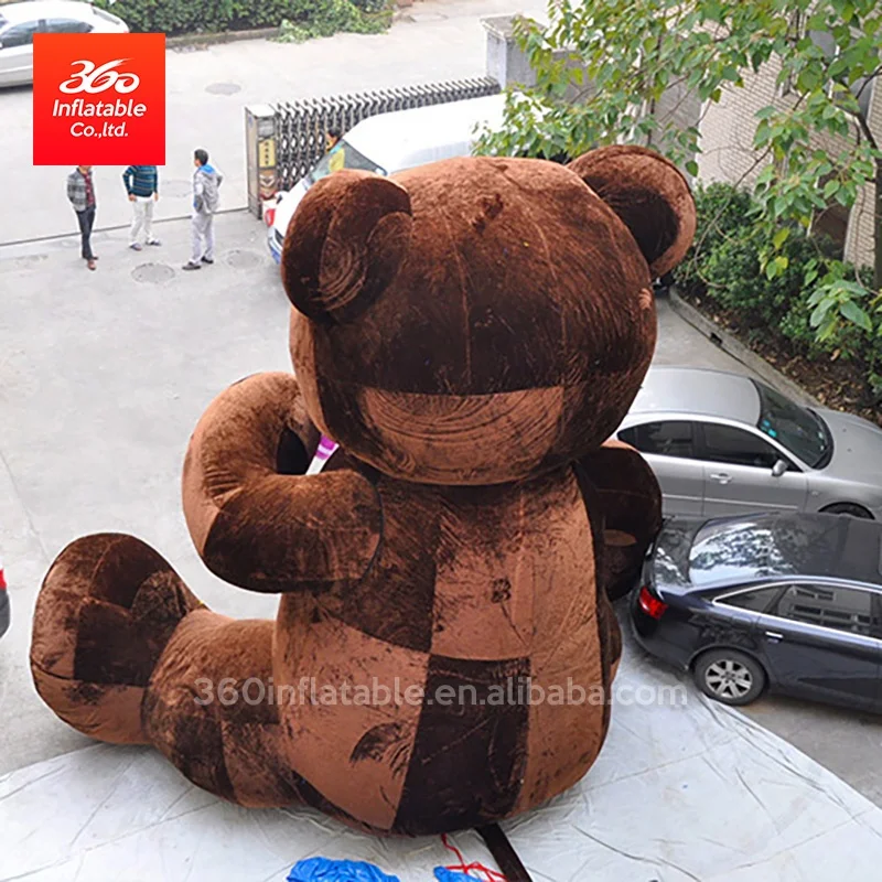 Fancy Dress Funny Walking Plush Material Inflatable Big Brown Polar Bear Panda Animal Mascot  for Retail Shop Decoration