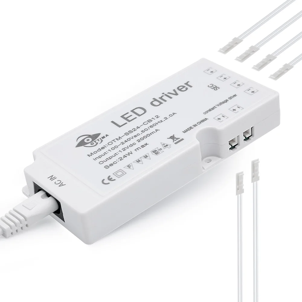 Cabinet Lighting 12v LED Driver Constant Voltage with Dupont Terminals and Sensor 36W Power Supply 12V 3A 110V 220V to 12V 24V