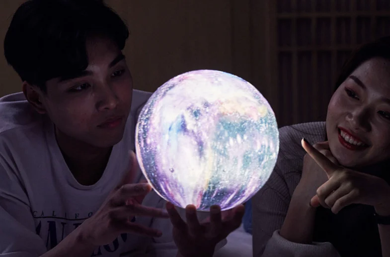 3D Smart 16 Colors Brightness Changeable Usb Rechargeable Led Moon Night Light 3D Print Creative Color Gift Led Moon Lamp