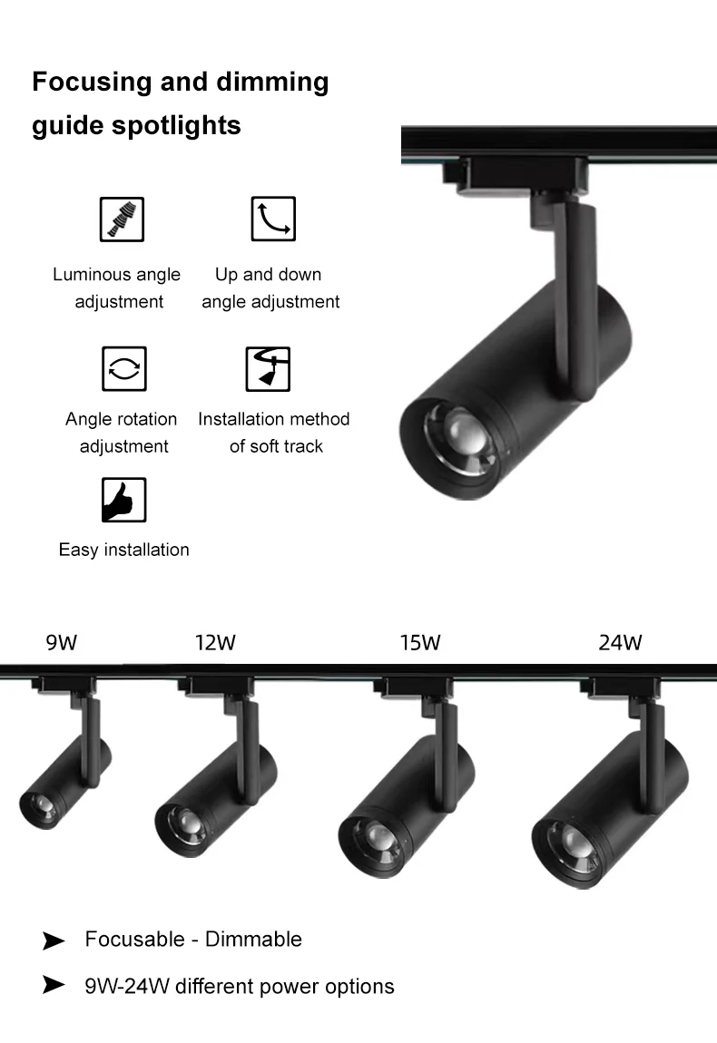 Modern Recessed Mounted No Main Lamp Design Track Spot Light Adjustable