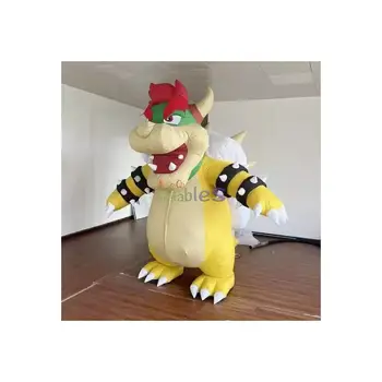 2m/6.6ft hot sale colorful inflatable Bowser dragon turtle mascot game character inflatable cartoon Bowser fur mascot costume