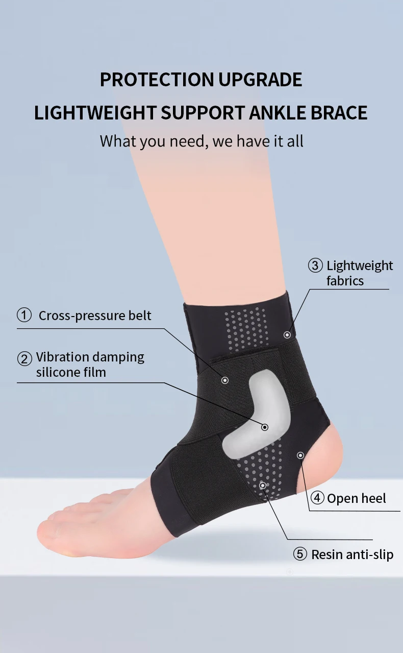 Foot Ankle Support Breathable Ankle Strap Brace Adjustable Ankle Wrap