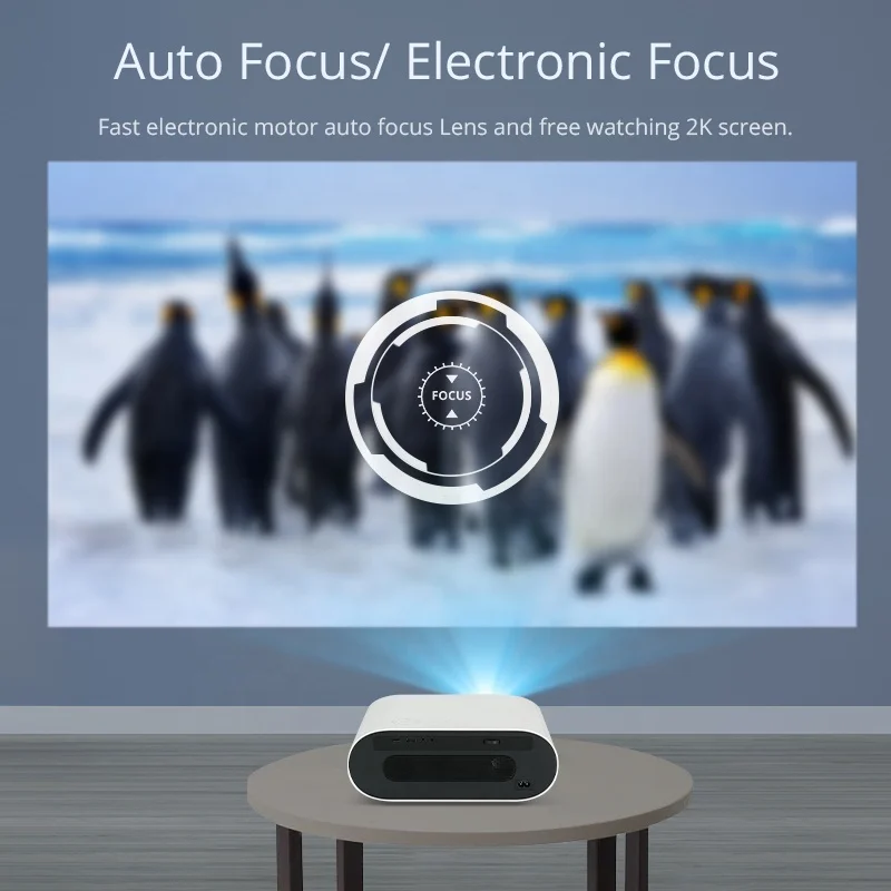 Proyektor Mini 5G cerdas film rumah, proyektor Mini 5G cerdas WiFi portabel  1080 ANSI Video 4K 510 P sistem Linux LCD teater Rumah fokus otomatis