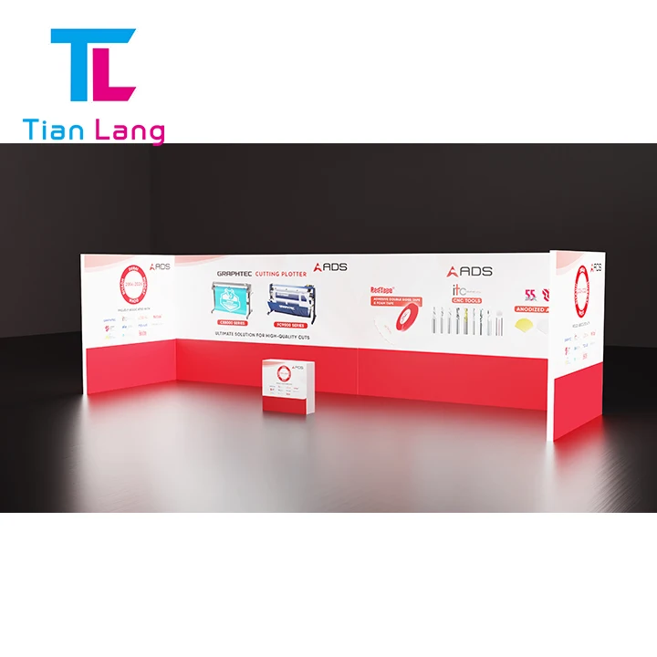 10x10 Ft Tragbarer Stand LED Messeausrüstung 3x3 m Ausstellungsanzeigestand SEG Leuchtkasten für Werbung