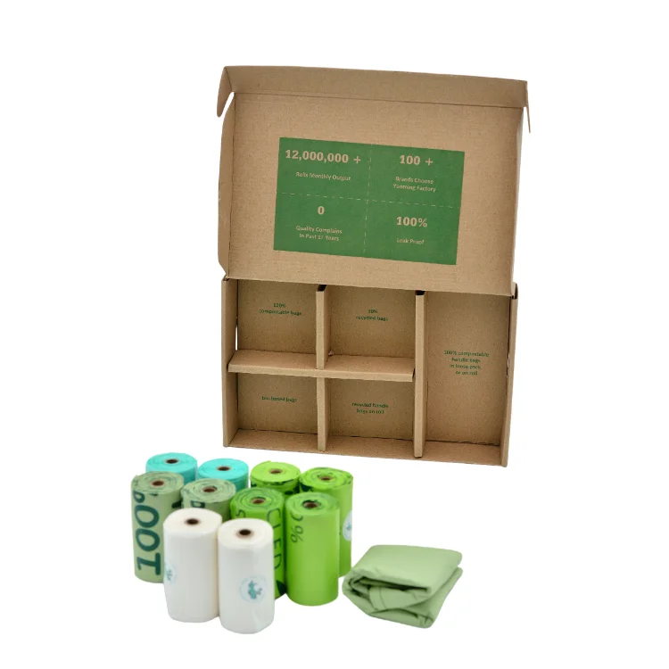 Biodegradable Eco Friendly Custom Private Label Portable 4 8 Rolls Compost Compostable Pla Pet Dog Poop Waste Bag for Training