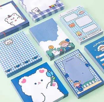 High Quality Memo Pads Self Adhesive Custom Printed Die Cut Shape Cute Kawaii Cartoon Sticky Notepads