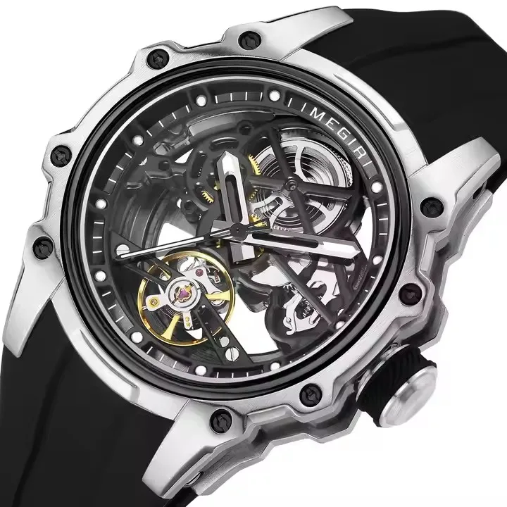 Megir Montre Alibaba MEGIR Tourbillon Watch Luxury Automatic For