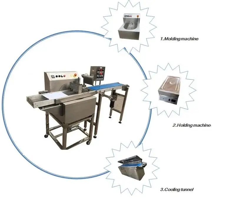 Автоматический 8 кг шоколадной глазури глазировочная печенья вафли темперирующая машина для нанесения покрытия шоколада производственную линию