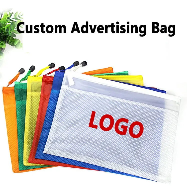 B4 B6 A4 A5 Size Plastic Clear Zipper File Folder Bag With Custom Logo