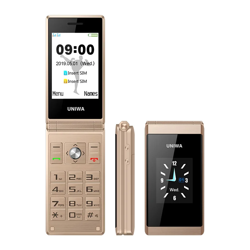 UNIWA X28 2G SOS Function Old Man China Keypad Flip Mobile Phone