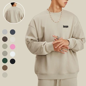 Wholesales Round Neck Heavyweight Blank Oversized Sweatshirt French Terry Sweatshirts