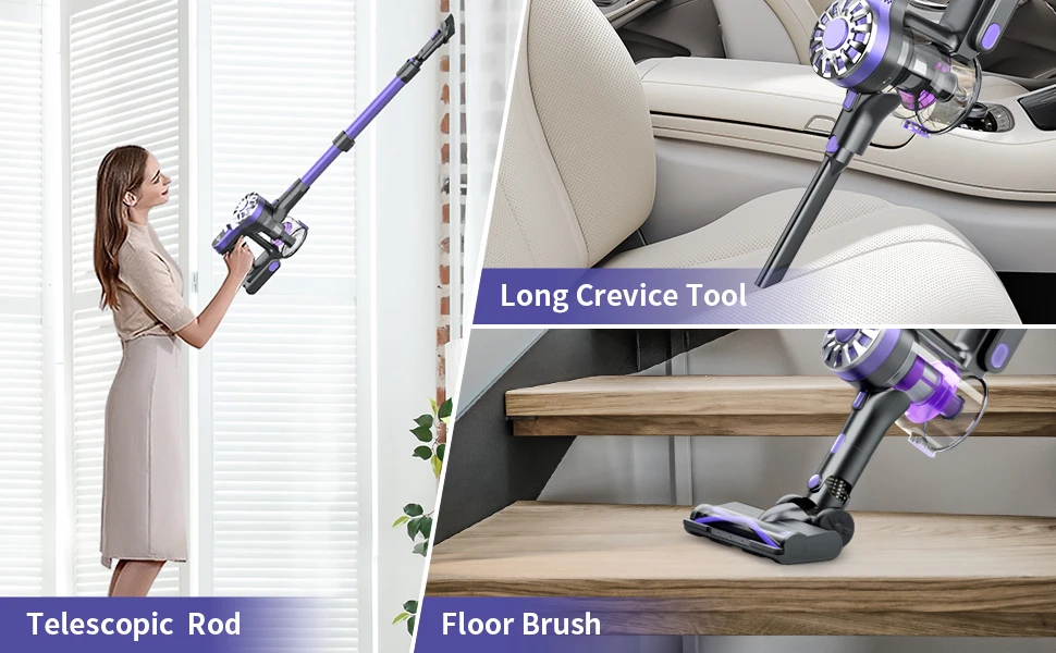 Onson 2024 Wireless Stick Vacuum Powerful Suction Led Electric Brush 0