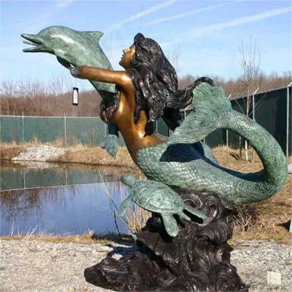 Modern Design Large Frog With Lotus Leaf Statues Brass Bronze Animal Frog Sculpture