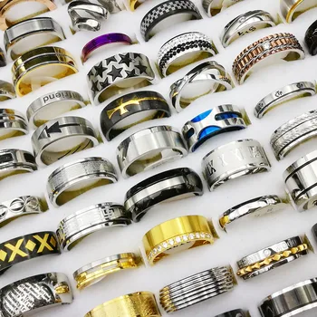 Wholesale Bulk Cheap Stainless Steel Rings Men Women Bulk Lot Mixed Designer Ring