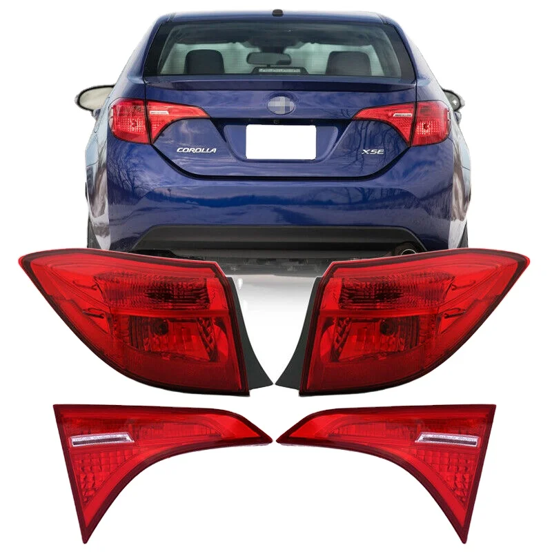 Saivis Outer Inner LH&RH Tail Lights Lamps LED For 2017 2018 2019 Toyota Corolla SE/XSE