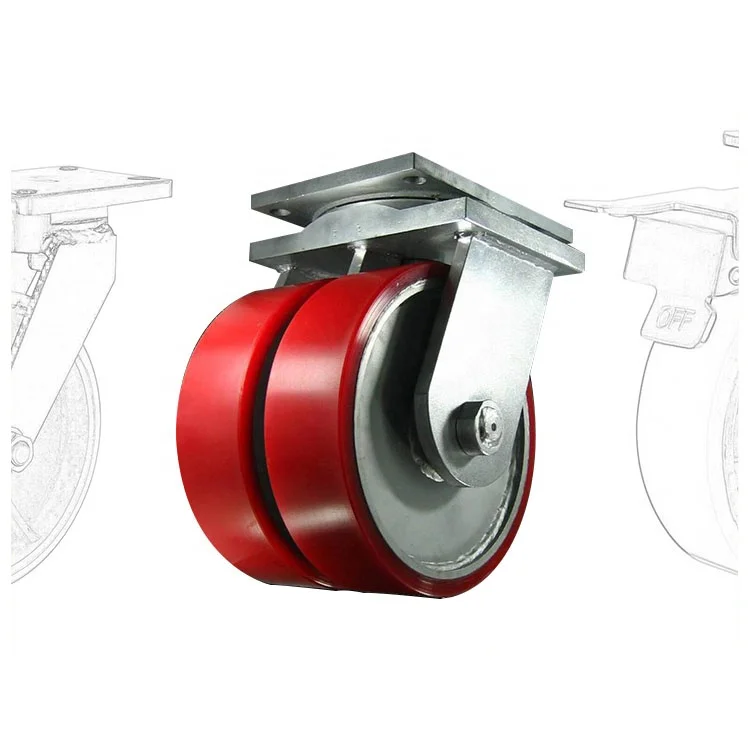 Factory Price 1 to 3 Ton Heavy Duty Pu Twin Wheel 10 Ton Industrial Caster Dual Wheel