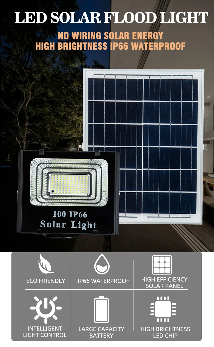 High power led flood light ip65 waterproof 40w 60w 100w 200w 300w solar led flood light reflector led