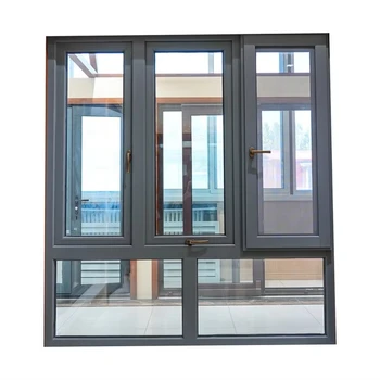 Customized Modern Design Aluminum Casement Window Swing Open Style Frosted Glass Option Hanging Resistant Oxidation Color Fading