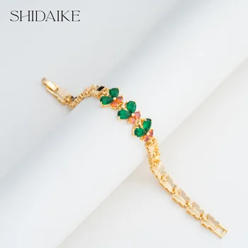 Ladies Unique Princess Cut Diamond Butterfly Bracelet 18K Gold Plated Brass Boutique Fashion Tennis Bracelets Copper Jewelry