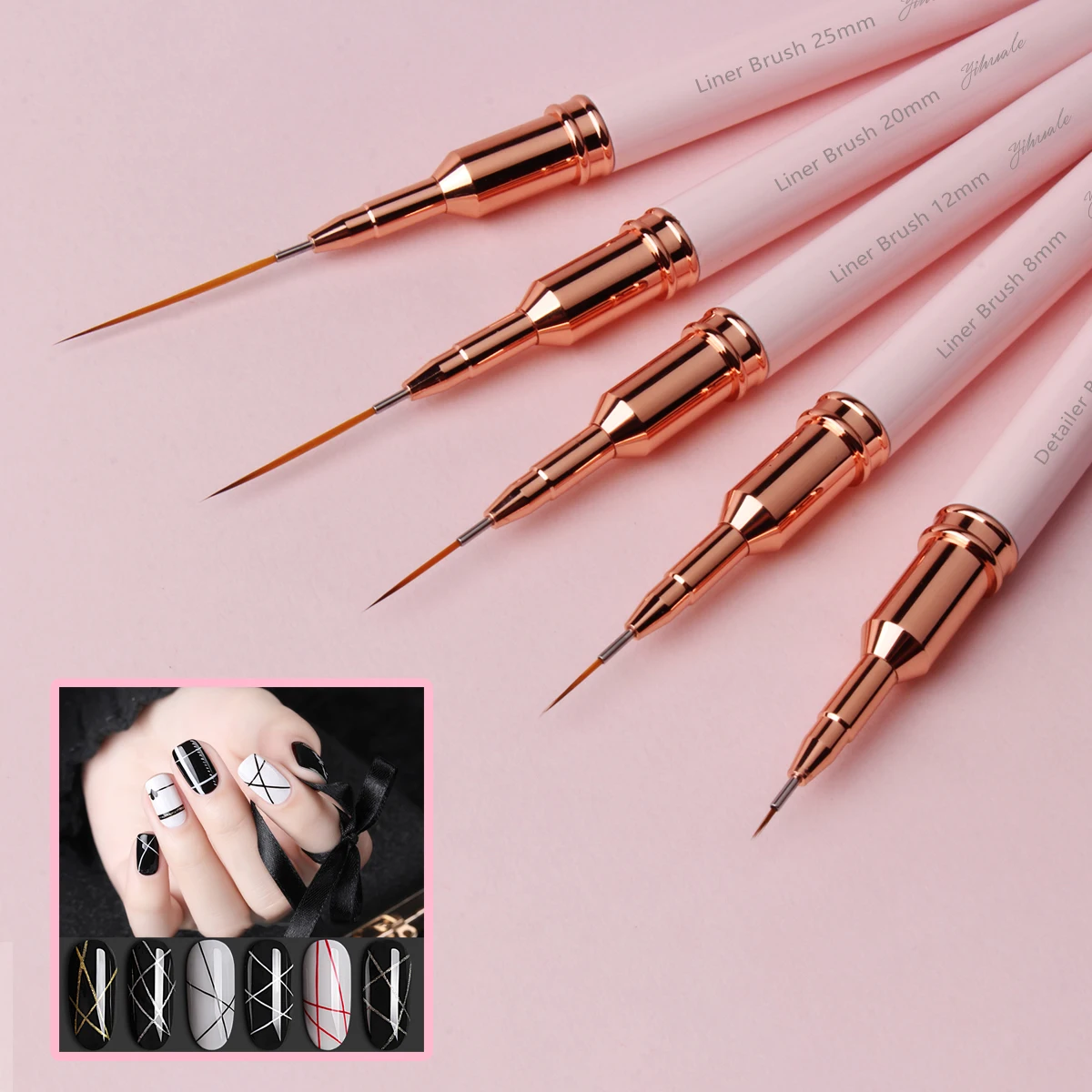 Striping Nail Art Brushes For Long Liner,Details,Fine Designs. 5pcs ...