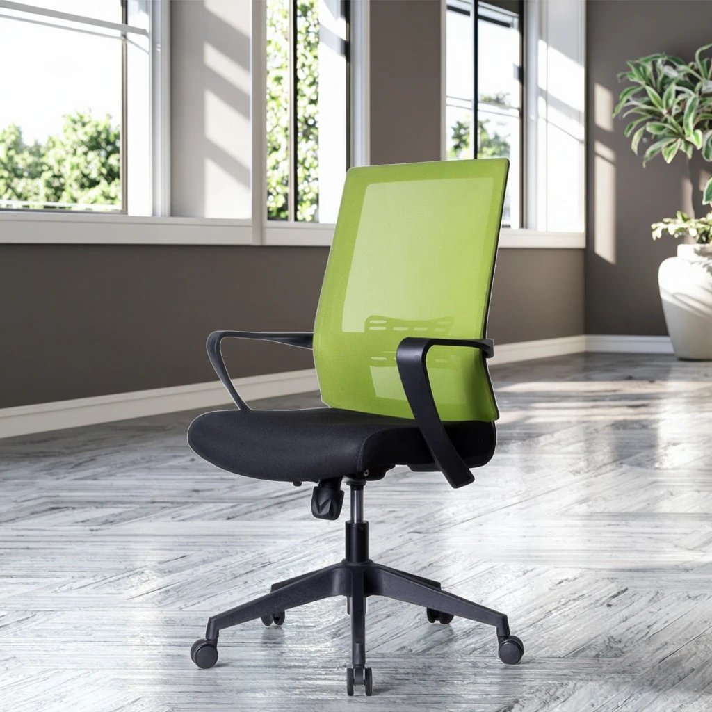 Modern Compact Lecture Hall Training Ergonomic PU Leather Executive Chairs Fixed Headrest Adjustable Lumbar Support Fabric Seat 3