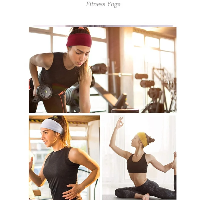 Lot De 5 Bandeaux Élastiques Anti-Transpiration - Pour Sport, Yoga, Course à Pied - Taille Unique - 2