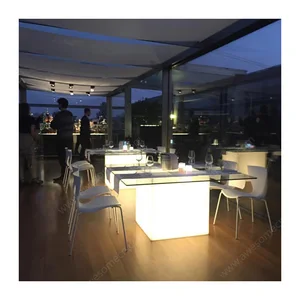 Plastic Wedding Glowing LED Table Luminous Furniture Customized Logo Bar Decorative Indoor Light-up Led Party Table