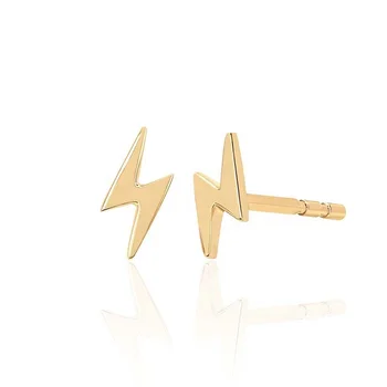 Gemnel wholesale cheap minimalist jewelry 925 stud lightning bolt earring