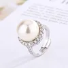 adjustable size Platinum white pearl ring