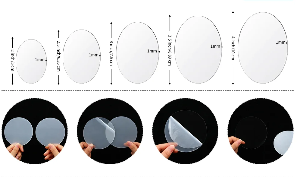 10 Inch Diameter 2 Pcs Clear Acrylic Circles Disc 1/8 Thick Transparent Round Panel Acrylic Sheets Sign Blank Disc for Picture Frame Painting Milestones Desk Protection Round Cake Disc Art Projects 