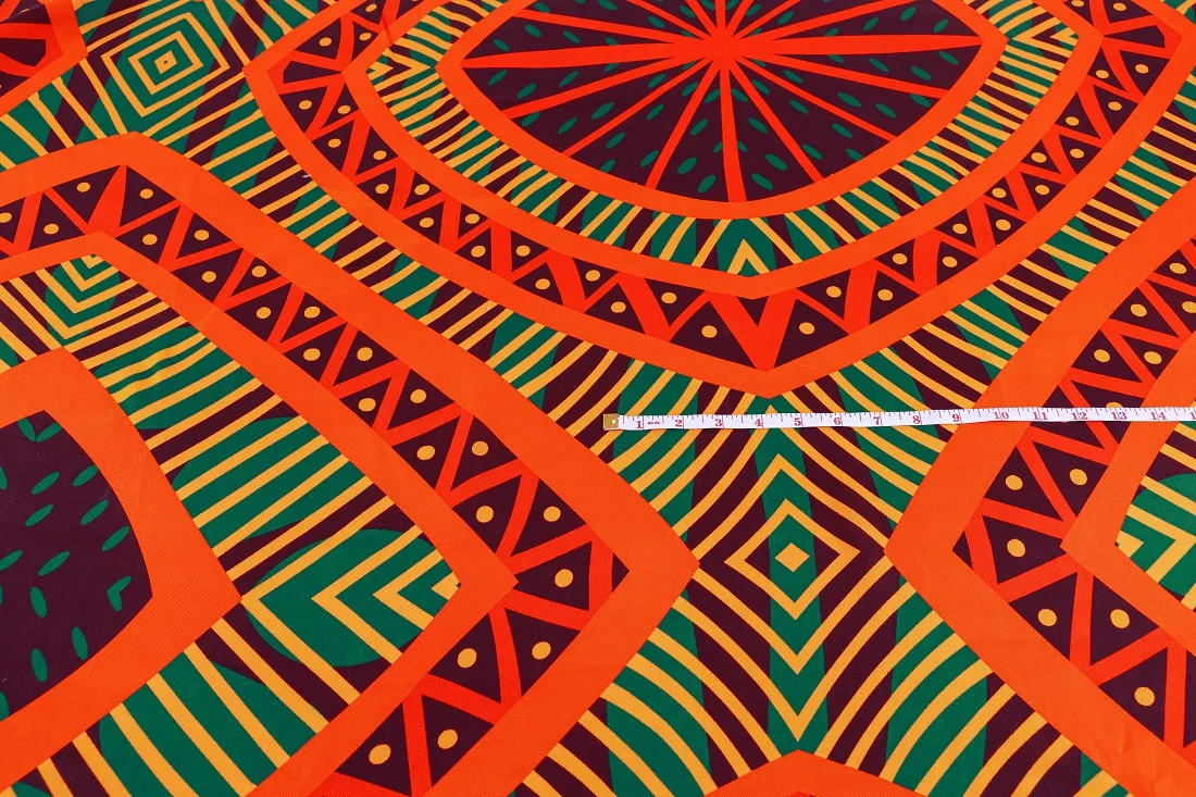 2024 New Design African Custom Printed Rayon Viscose Blend Twill Fabrics Printing For Clothing