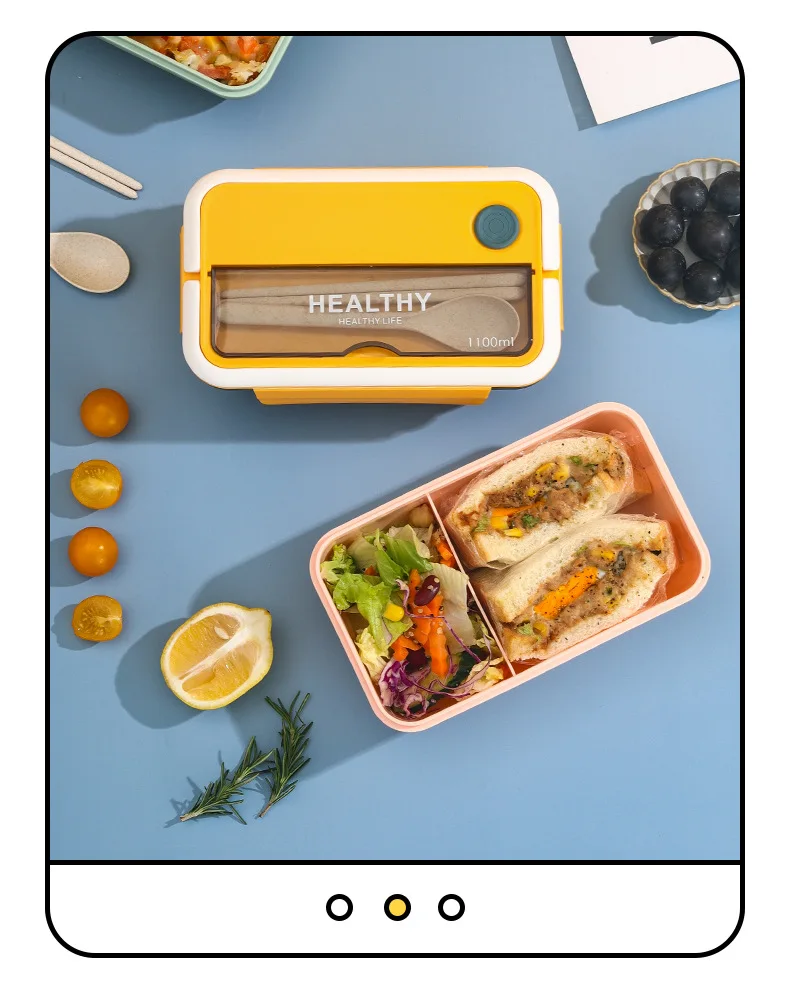 Hot Sale 1400ml Plastic Portable Lunch Box Reusable Children's School