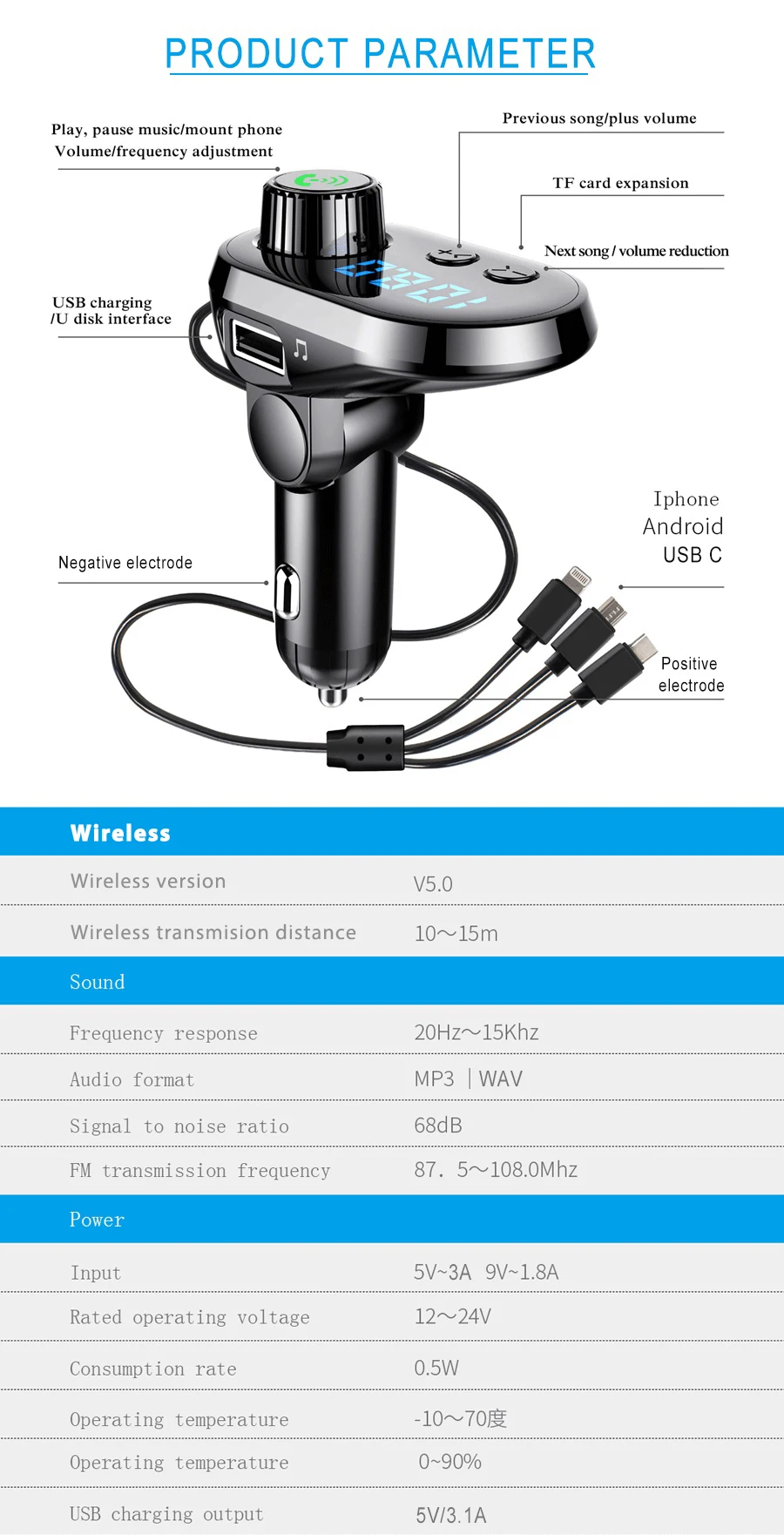 lutu-q15-fast-car-charger-car-mp3-player-with-bluetooth-fm-transmitter-buy-fm-transmitter-car