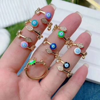 Lovely Adjustable Rings Multiple Color Eyes Enamel Rings for Women