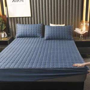 Polyester 3pcs  Solid Color Bed Cover  Mattress Protector 3pcs Bed Fitted Sheet