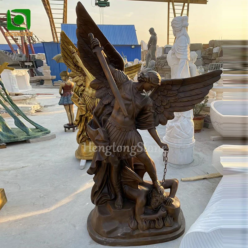 Famous Bronze Figure Statue Life Size Bronze St Michael the Archangel ...