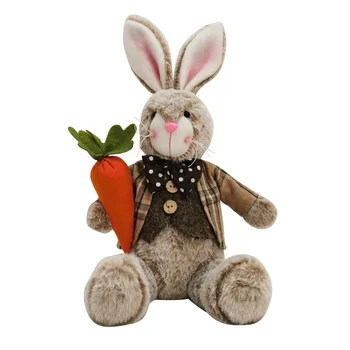 New Brown Bunny Rabbit Stuffed Animal Soft Bunny Plush Toys With Clothing For Easter Gifts