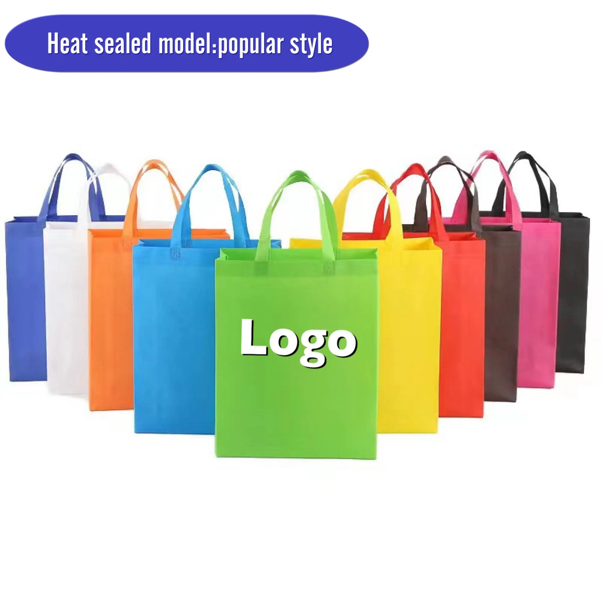 Reusable Eco Non-woven pp Nonwoven Fabric Shopping Tote Bags pp Custom Non Bags Woven Fabric Recycle Tote Bags 100 Gsm factory